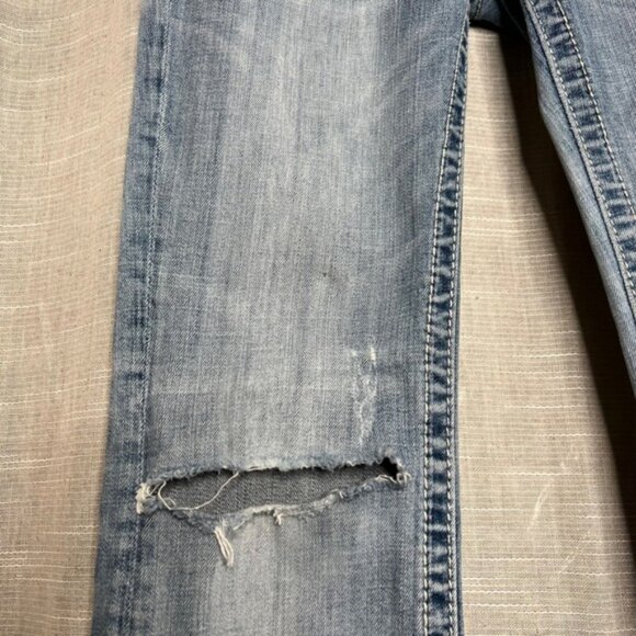 Miss Me Boot Cut Jeans Low Rise Stretch Rhinestone Distressed Womens Size 26x31 - Picture 5 of 11